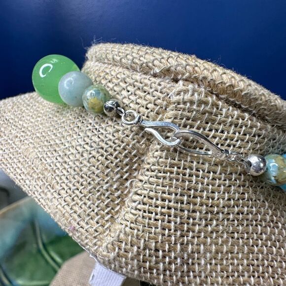 Handmade Genuine Multi Gemstone Chunky Beads Blessingway Necklace 22” 925 Silver - Picture 8 of 9